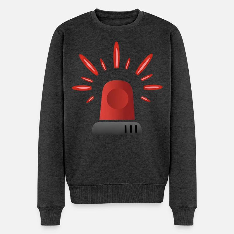 Lumière d’alerte de Sirène rouge - Pull Premium bio Homme - anthracite chiné