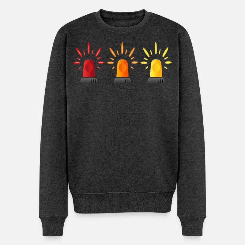 Signal Trio Warnleuchte - Männer Premium Bio Pullover - Anthrazit meliert