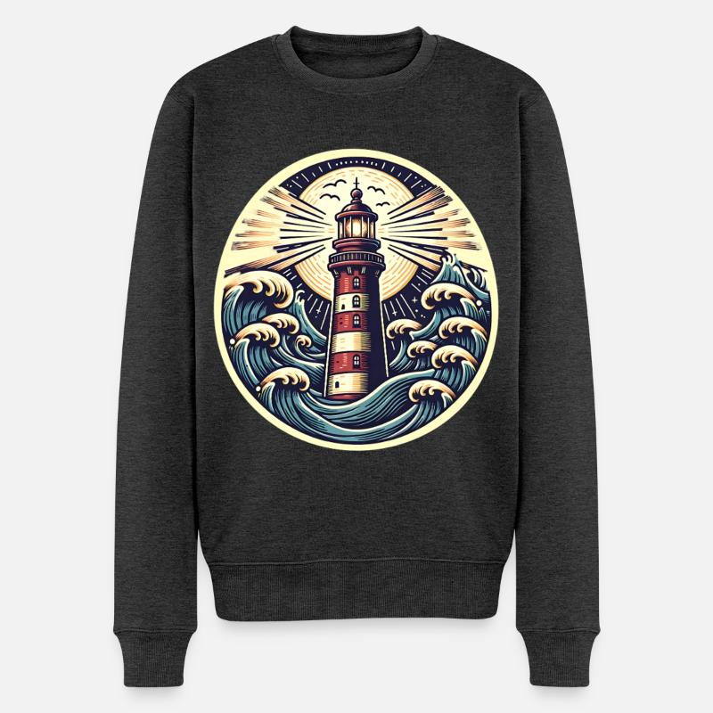 phare - Pull Premium bio Homme - anthracite chiné