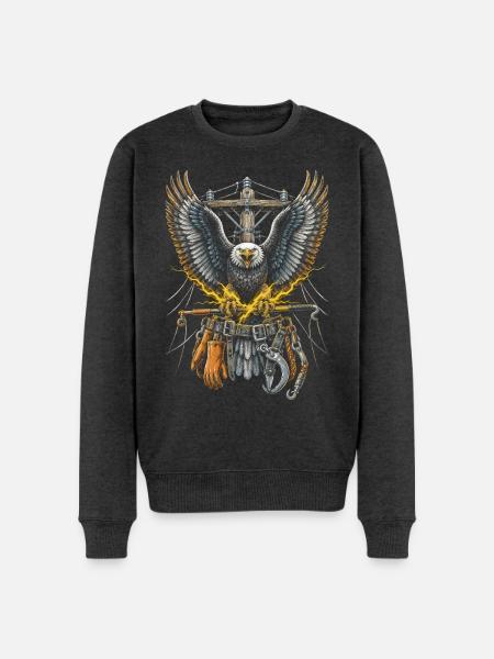 Leitungsmonteur Freileitungsmonteur - Männer Premium Bio Pullover - Anthrazit meliert