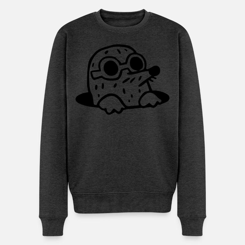 cool la Mole - Pull Premium bio Homme - anthracite chiné