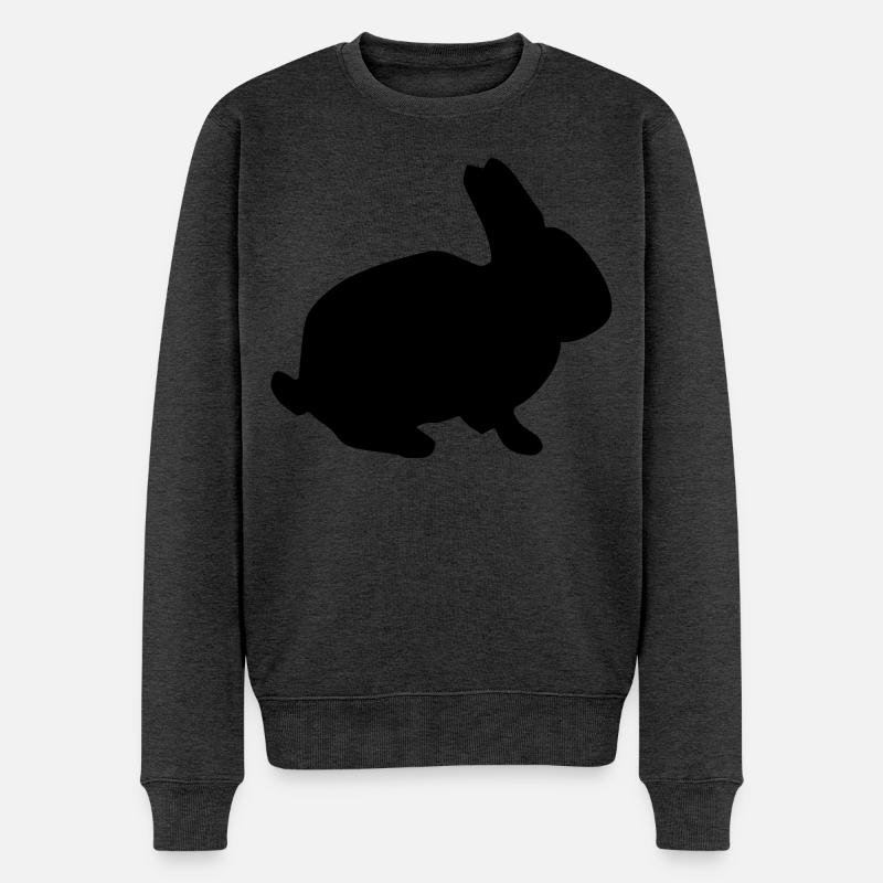 Hasen Silhouette - Männer Premium Bio Pullover - Anthrazit meliert