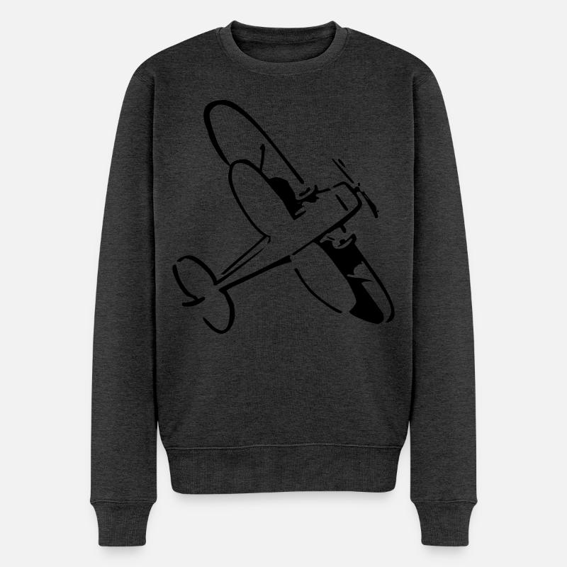 Doppeldecker - Männer Premium Bio Pullover - Anthrazit meliert