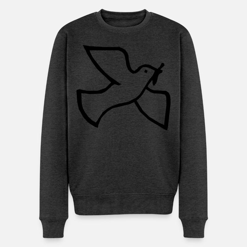 Colombe de la paix - Pull Premium bio Homme - anthracite chiné