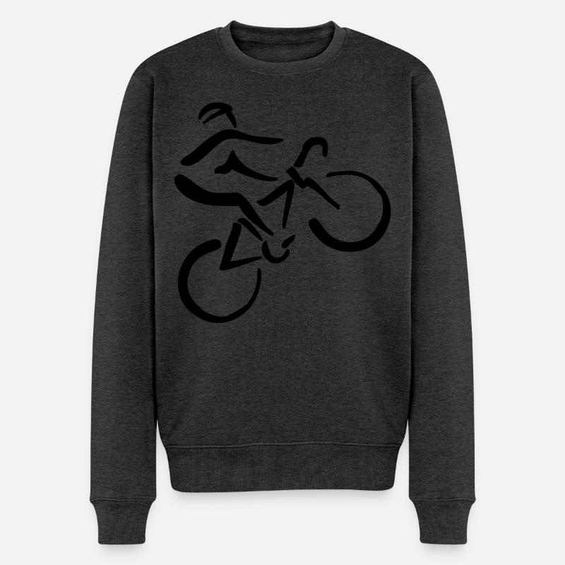 Fahrrad Fahrer - Männer Premium Bio Pullover - Anthrazit meliert