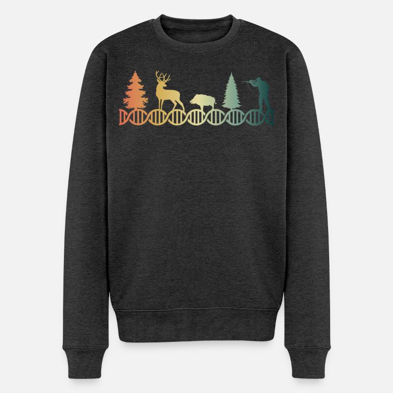 Chasseur d’ADN de chasse Chasseuse d’ADN - Pull Premium bio Homme - anthracite chiné