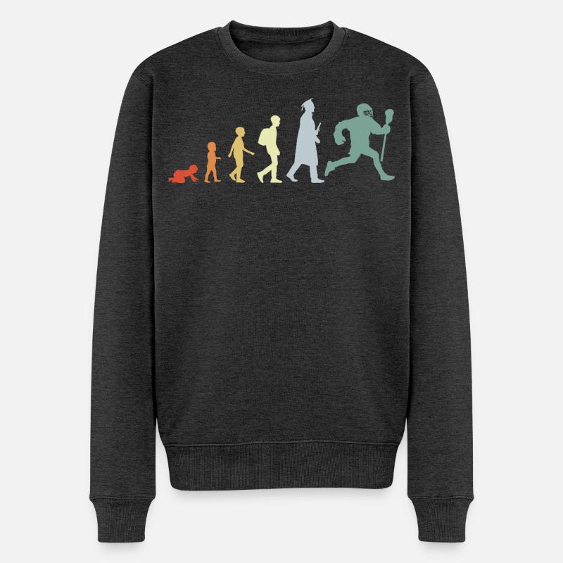 Évolution d’un joueur de crosse - Pull Premium bio Homme - anthracite chiné