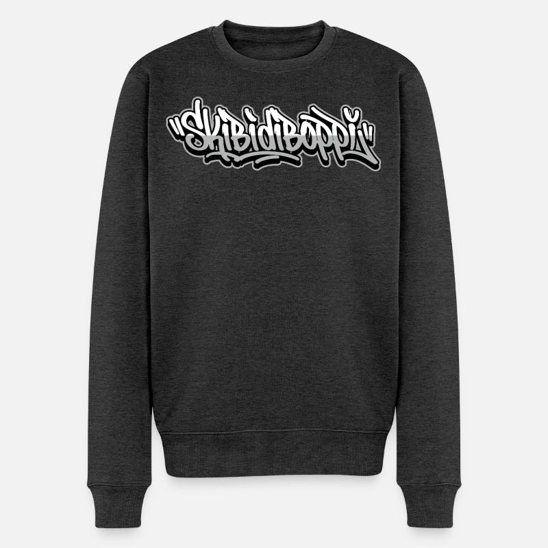 Scripts de graffiti Skibidiboppi - Pull Premium bio Homme - anthracite chiné