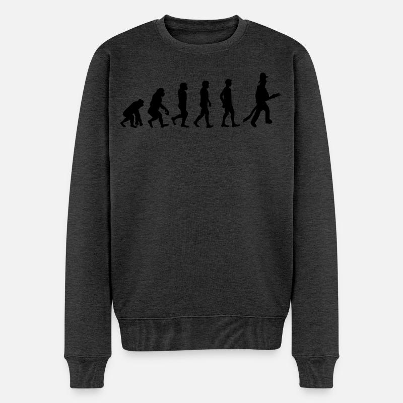 Feuerwehr Evolution - Männer Premium Bio Pullover - Anthrazit meliert
