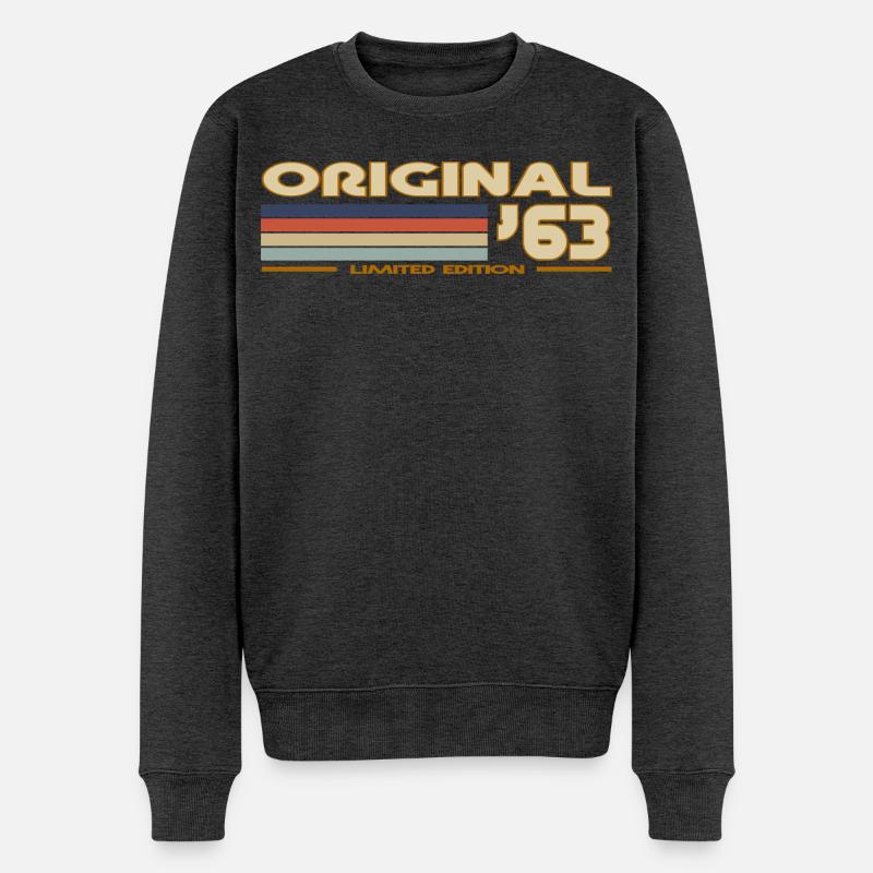 1963 - Männer Premium Bio Pullover - Anthrazit meliert