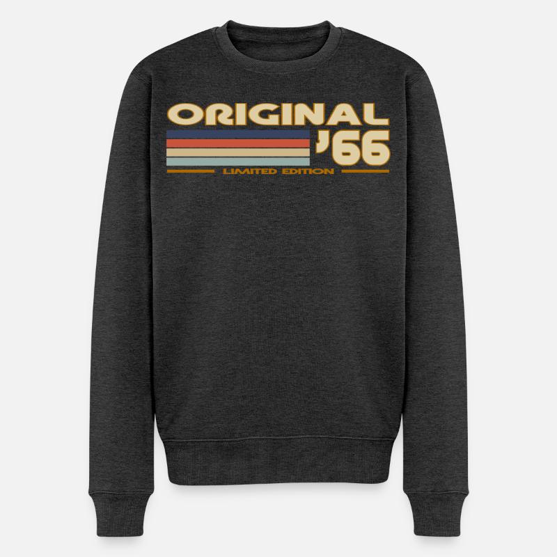 1966 - Männer Premium Bio Pullover - Anthrazit meliert