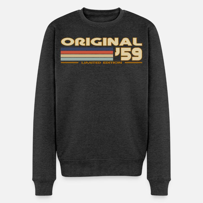 1959 - Männer Premium Bio Pullover - Anthrazit meliert