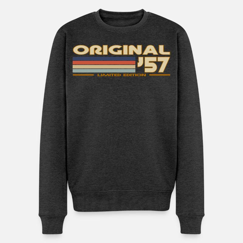 1957 - Männer Premium Bio Pullover - Anthrazit meliert