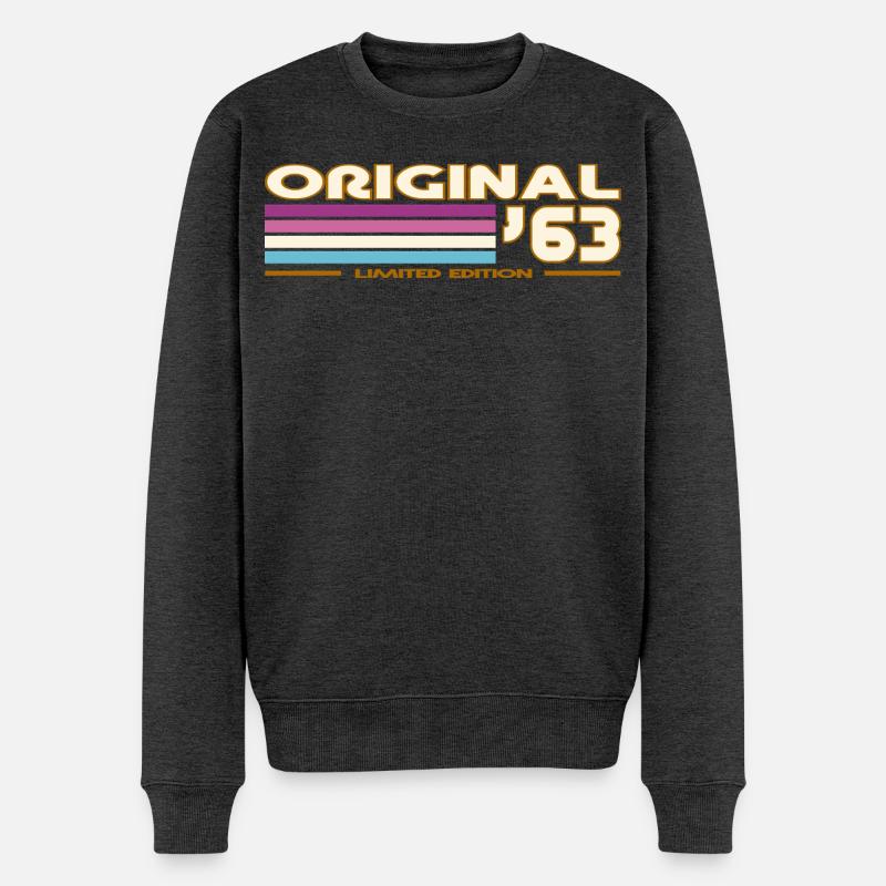 1963 - Männer Premium Bio Pullover - Anthrazit meliert