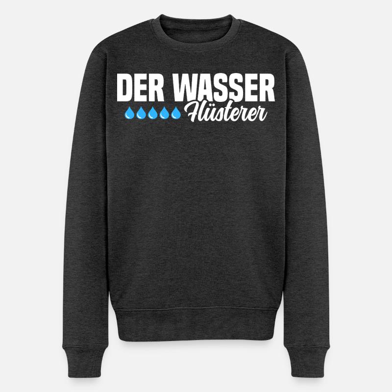 Der Wasser Flüsterer - Männer Premium Bio Pullover - Anthrazit meliert