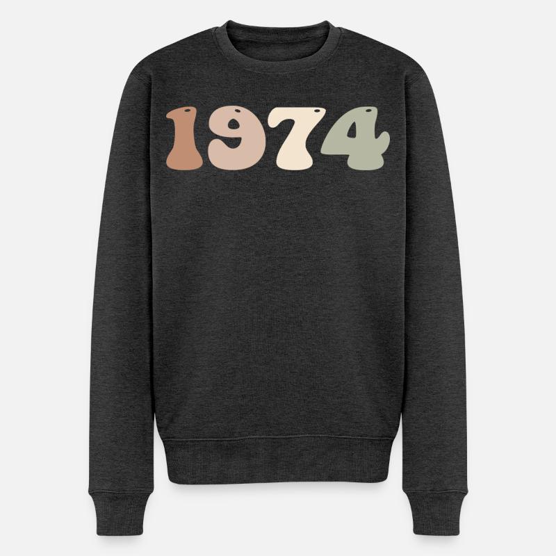 1974 - Männer Premium Bio Pullover - Anthrazit meliert