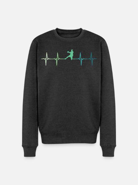Handball, Herzschlag, Handball - Männer Premium Bio Pullover - Anthrazit meliert