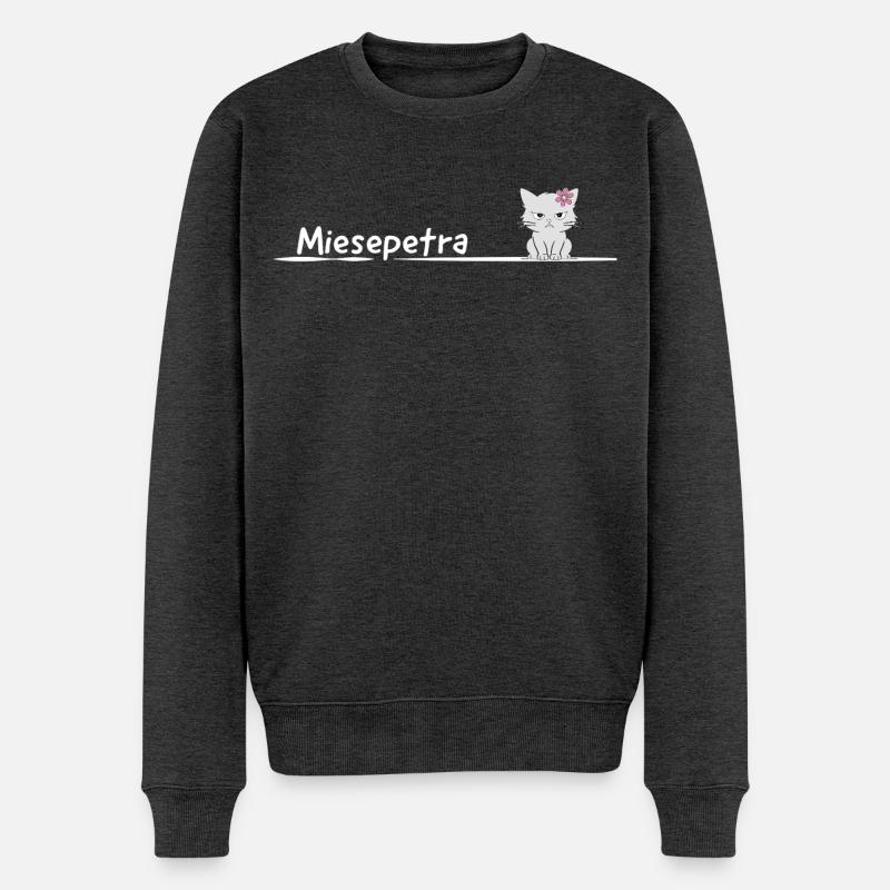 Miesepetra Grummelkatz Petra Peter Miesepeter - Männer Premium Bio Pullover - Anthrazit meliert