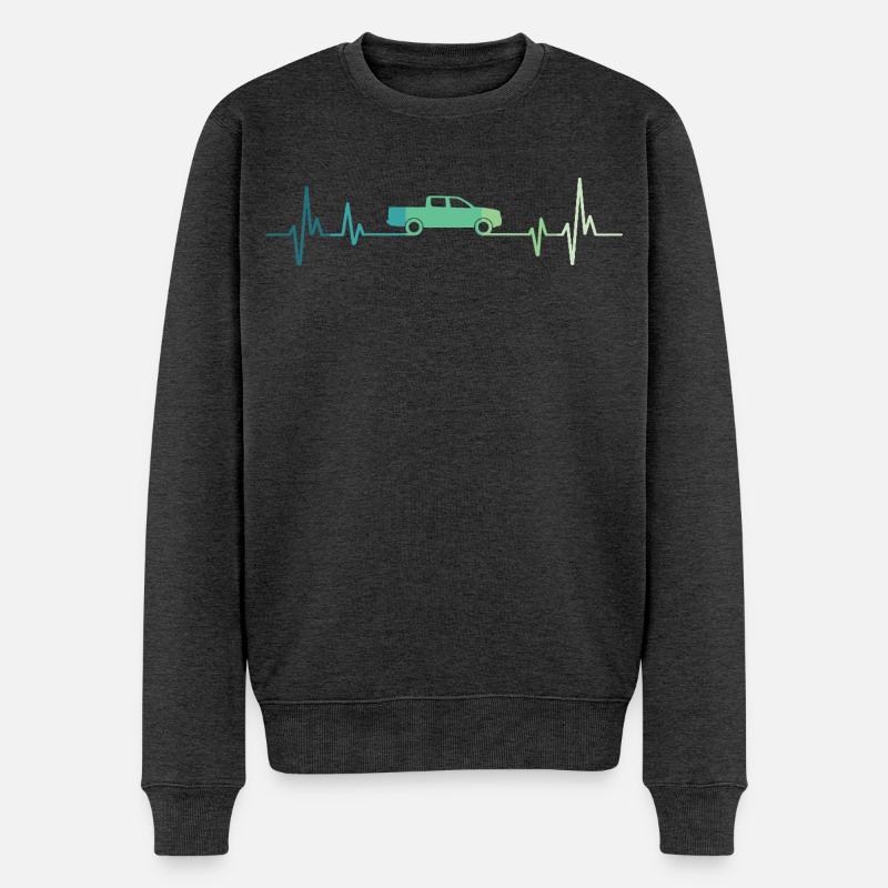 Pick-up Herzschlag-Geländewagen - Männer Premium Bio Pullover - Anthrazit meliert