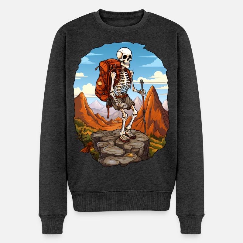 Squelettes Randonnée / Alpiniste Squelette - Pull Premium bio Homme - anthracite chiné