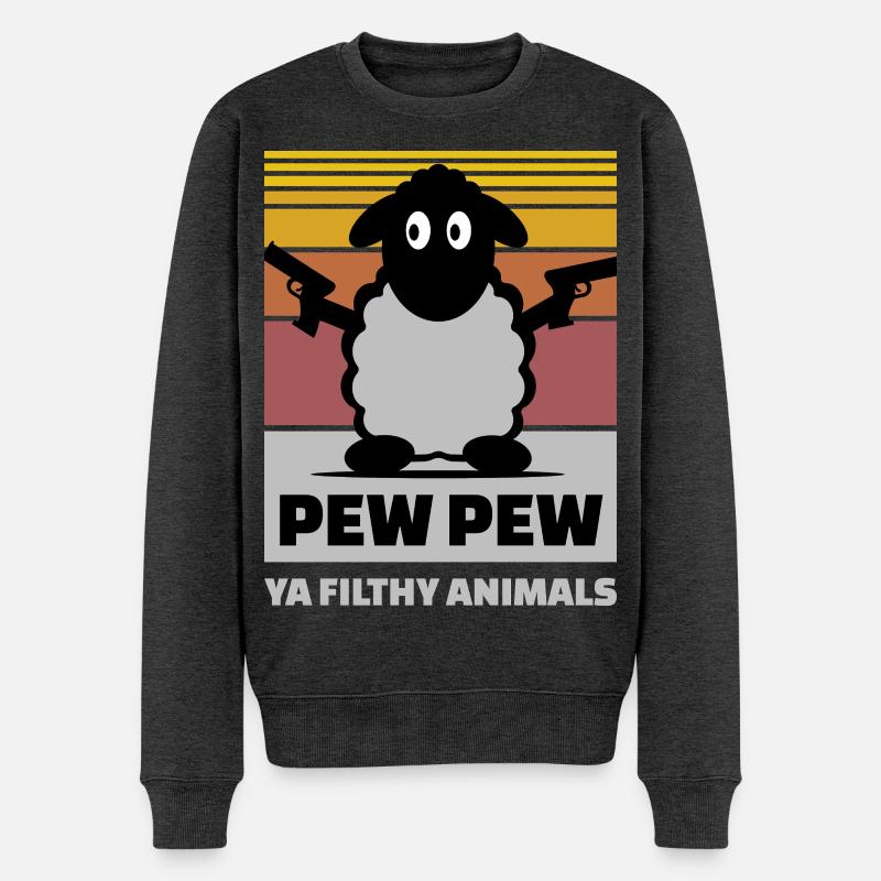 Gangster Schaf - Männer Premium Bio Pullover - Anthrazit meliert