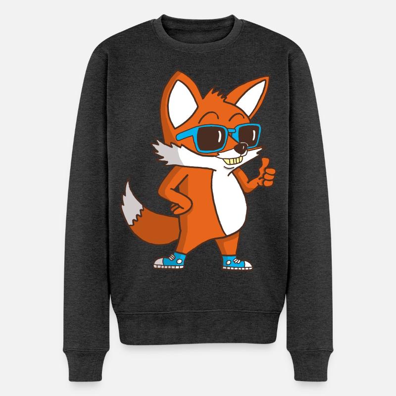 Cool Fox - Männer Premium Bio Pullover - Anthrazit meliert
