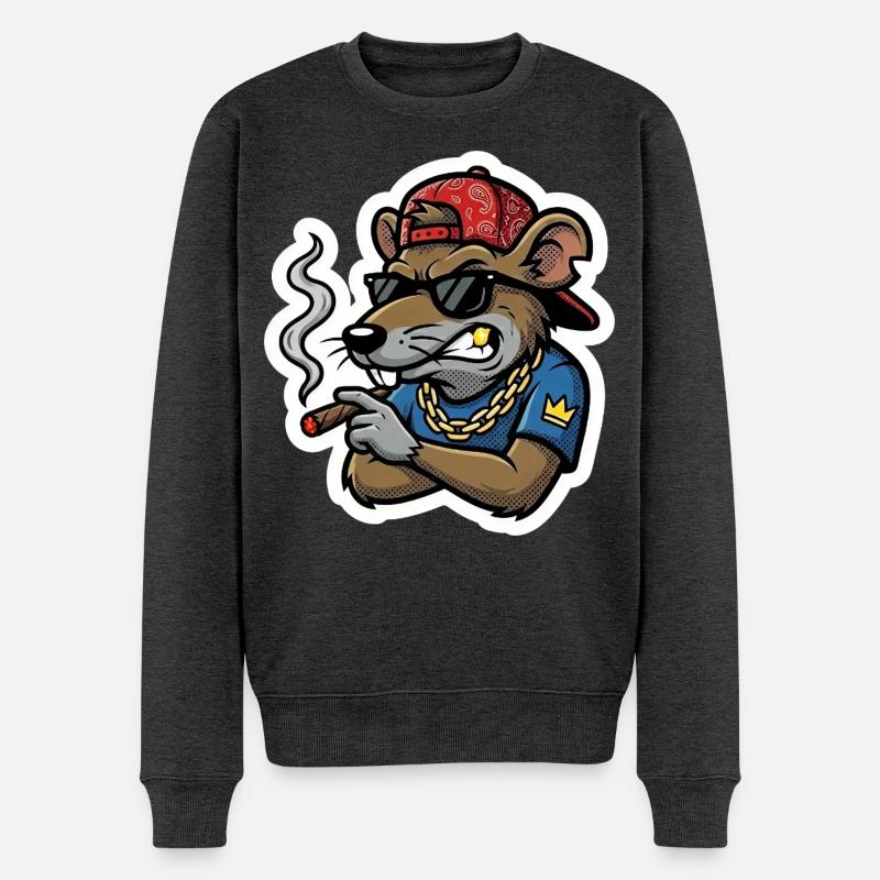 Rattenboss Zigarre - Männer Premium Bio Pullover - Anthrazit meliert