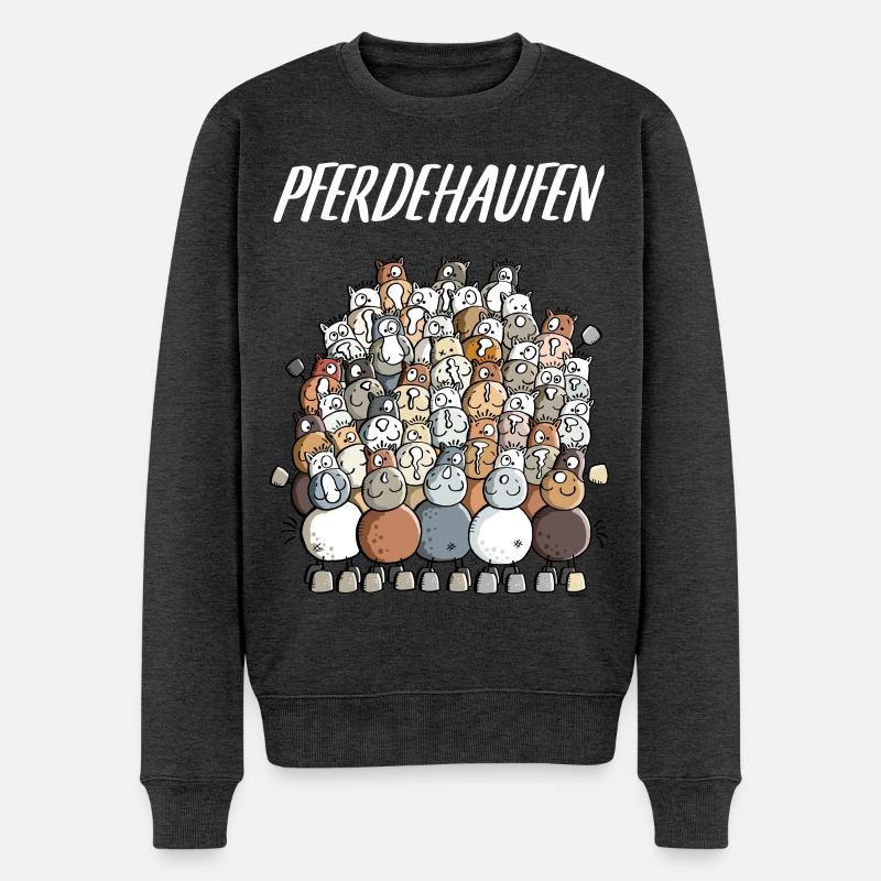 Mein Pferdehaufen - Männer Premium Bio Pullover - Anthrazit meliert
