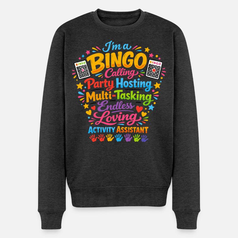 Assistant d'Animation Bingo Activités Cadeau - Pull Premium bio Homme - anthracite chiné
