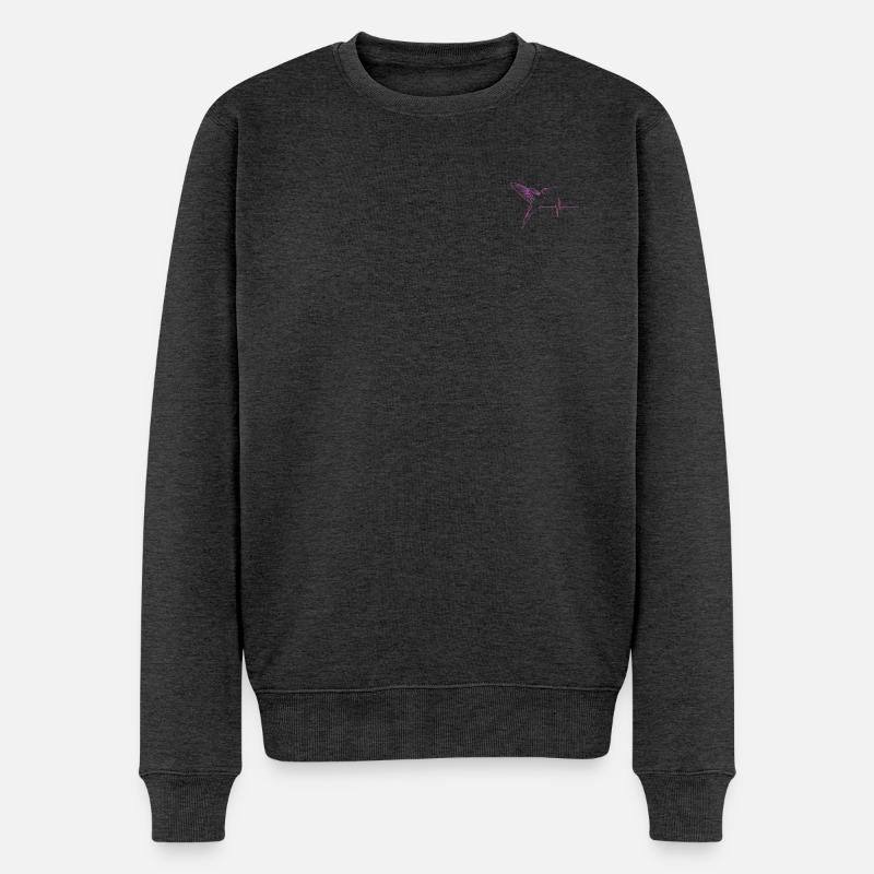 Kolibri Effect Herzschlag - Männer Premium Bio Pullover - Anthrazit meliert