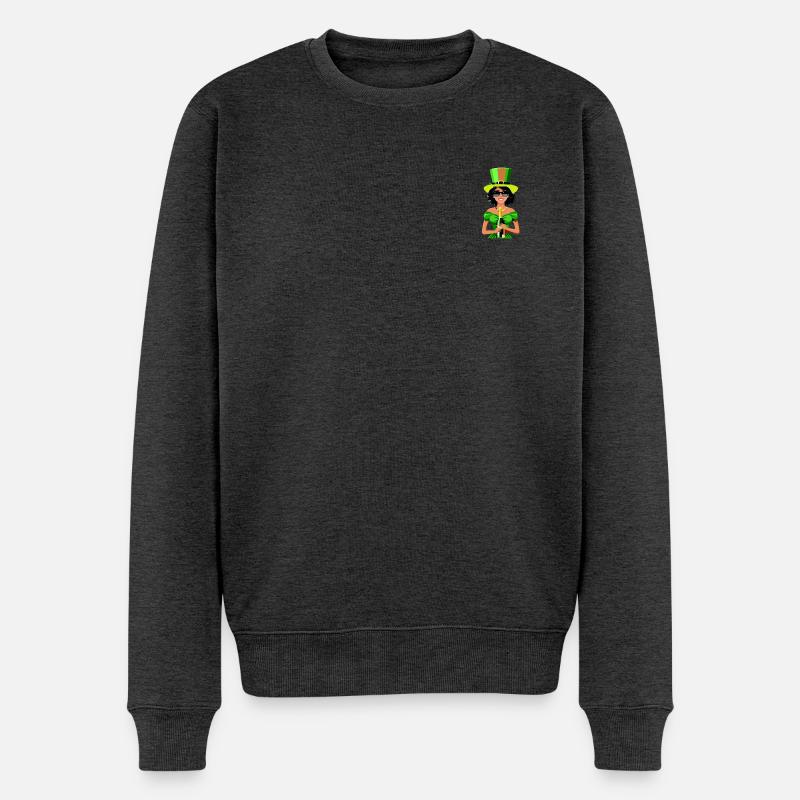 Koboldfrau - Männer Premium Bio Pullover - Anthrazit meliert