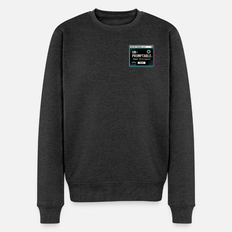 Unpromtable - Männer Premium Bio Pullover - Anthrazit meliert