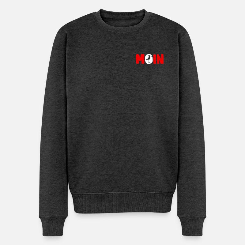 Moin mit die Möwe - Männer Premium Bio Pullover - Anthrazit meliert