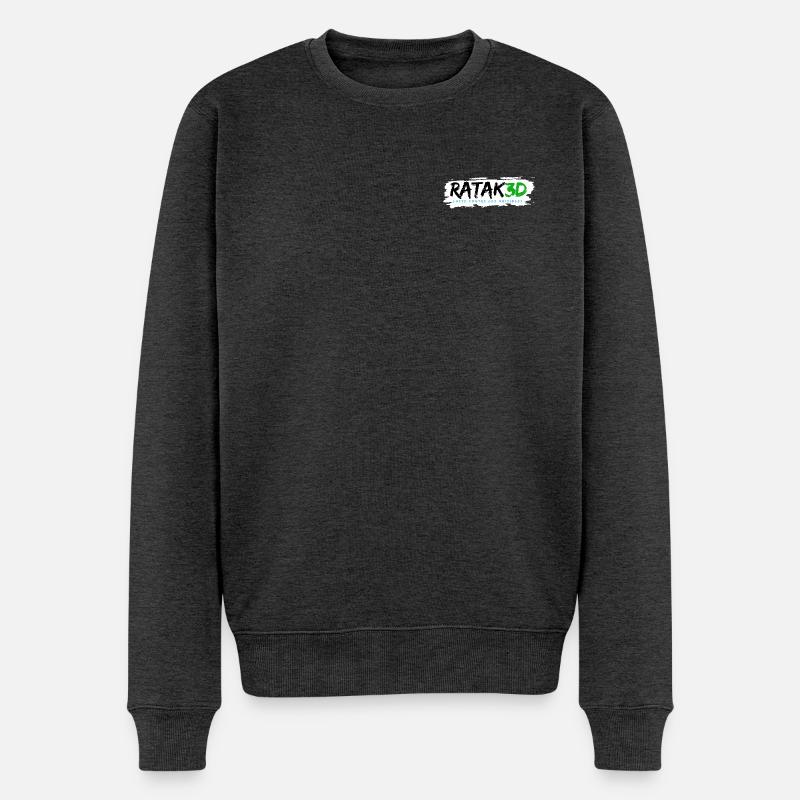 ratak3d - Männer Premium Bio Pullover - Anthrazit meliert