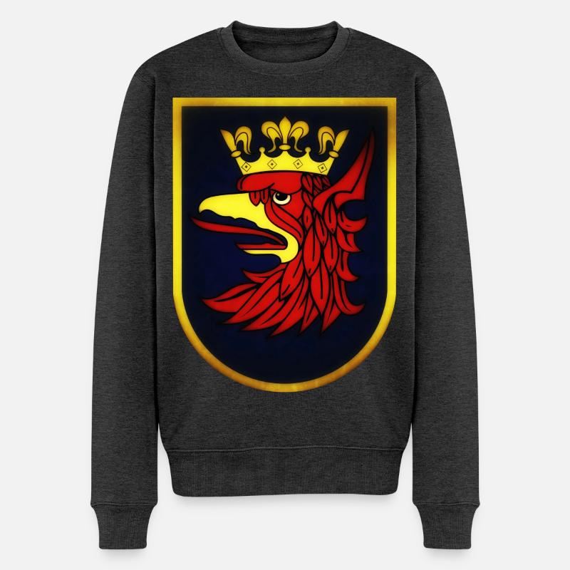 Stettin - Polen - Männer Premium Bio Pullover - Anthrazit meliert