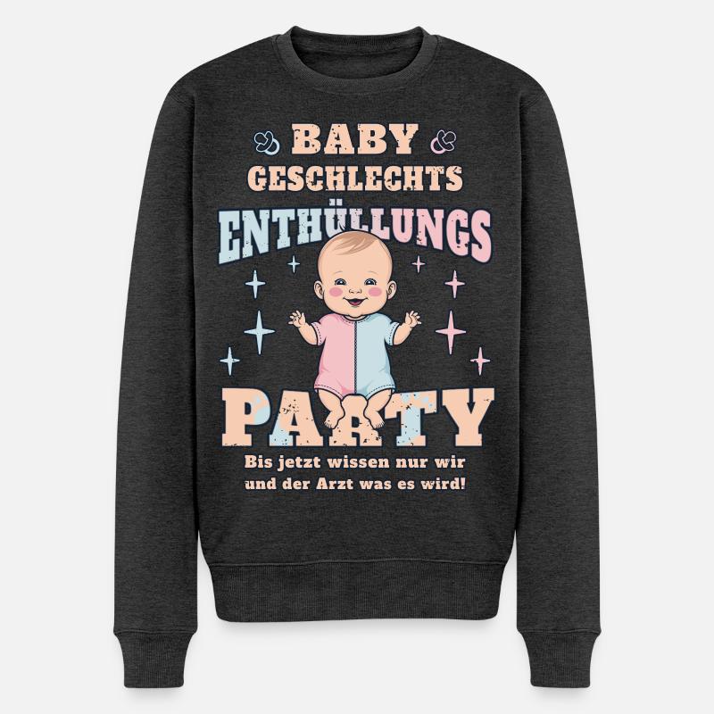 Baby Enthüllungs Party - Männer Premium Bio Pullover - Anthrazit meliert
