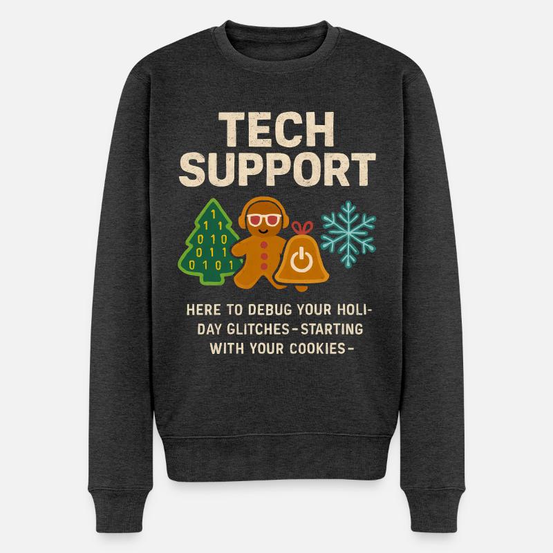 Admin Weihnachtsgeschenk IT Support Debugging - Männer Premium Bio Pullover - Anthrazit meliert