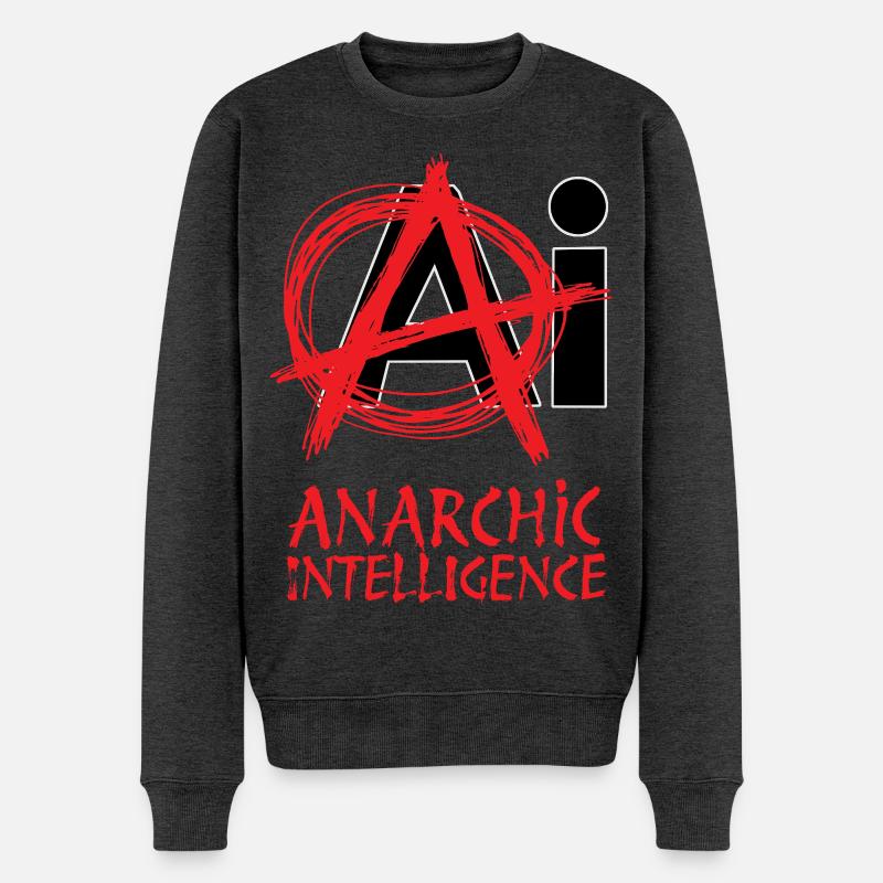 ANARCHIC INTELLIGENCE - let's talk - Pull Premium bio Homme - anthracite chiné