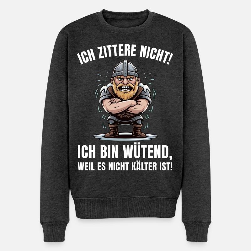 Wikinger brüllt: Kälte ignorieren - Männer Premium Bio Pullover - Anthrazit meliert