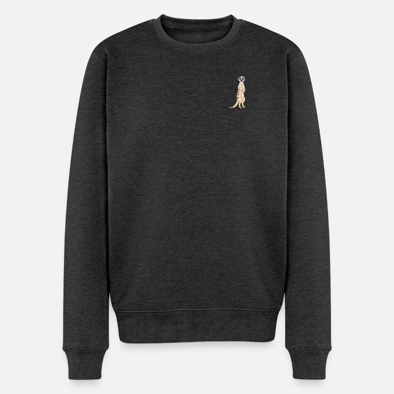 Erdmännchen Tier - Männer Premium Bio Pullover - Anthrazit meliert