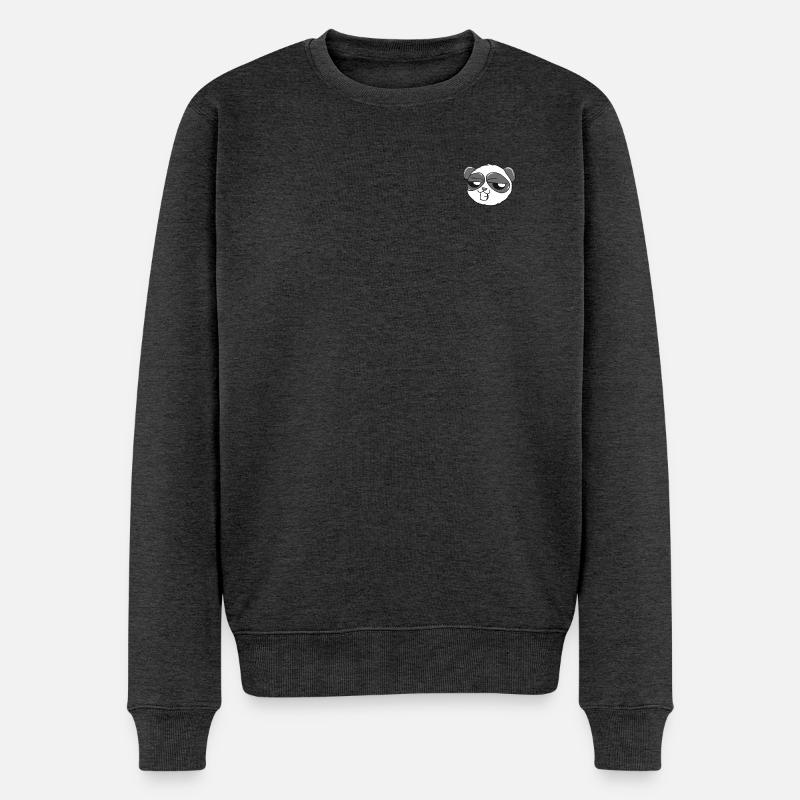 Panda - Männer Premium Bio Pullover - Anthrazit meliert