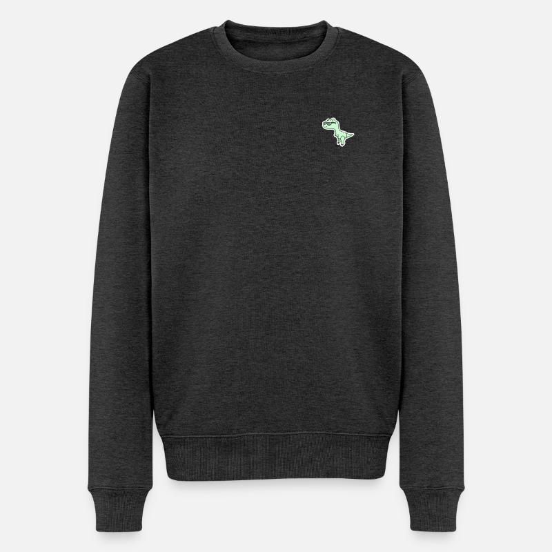 Dinosaurier - Männer Premium Bio Pullover - Anthrazit meliert