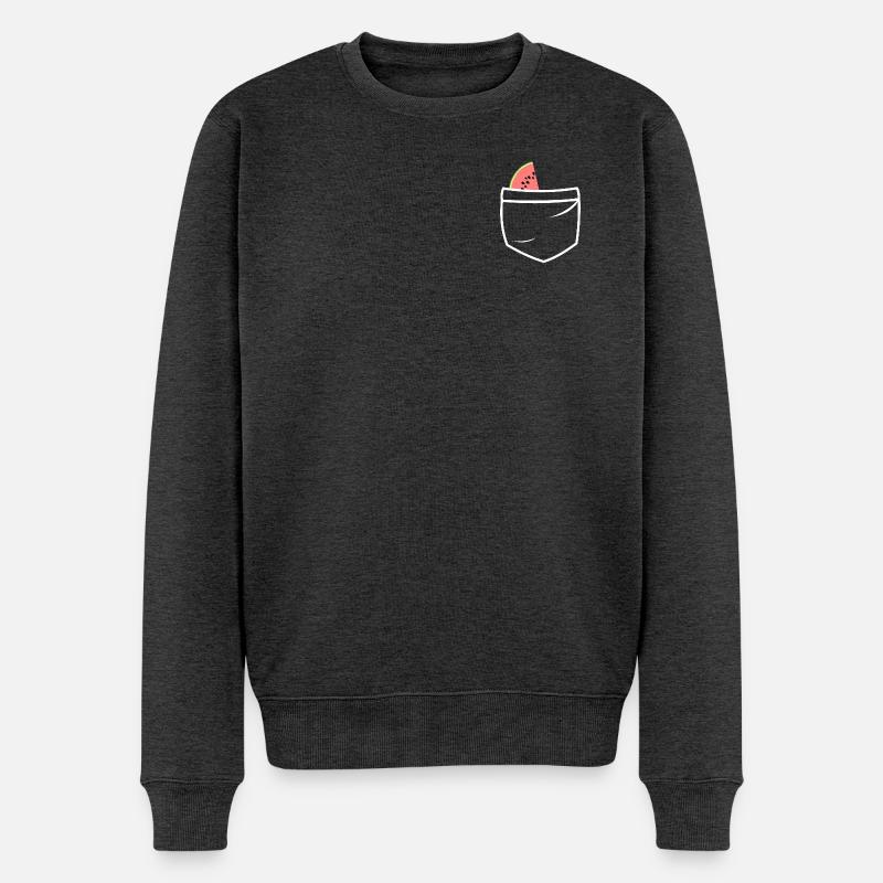 Poches de pastèque - Pull Premium bio Homme - anthracite chiné