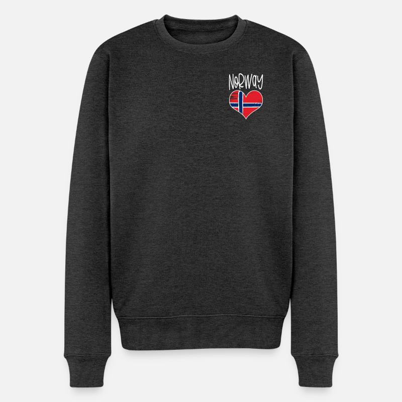 Norwegen - Männer Premium Bio Pullover - Anthrazit meliert