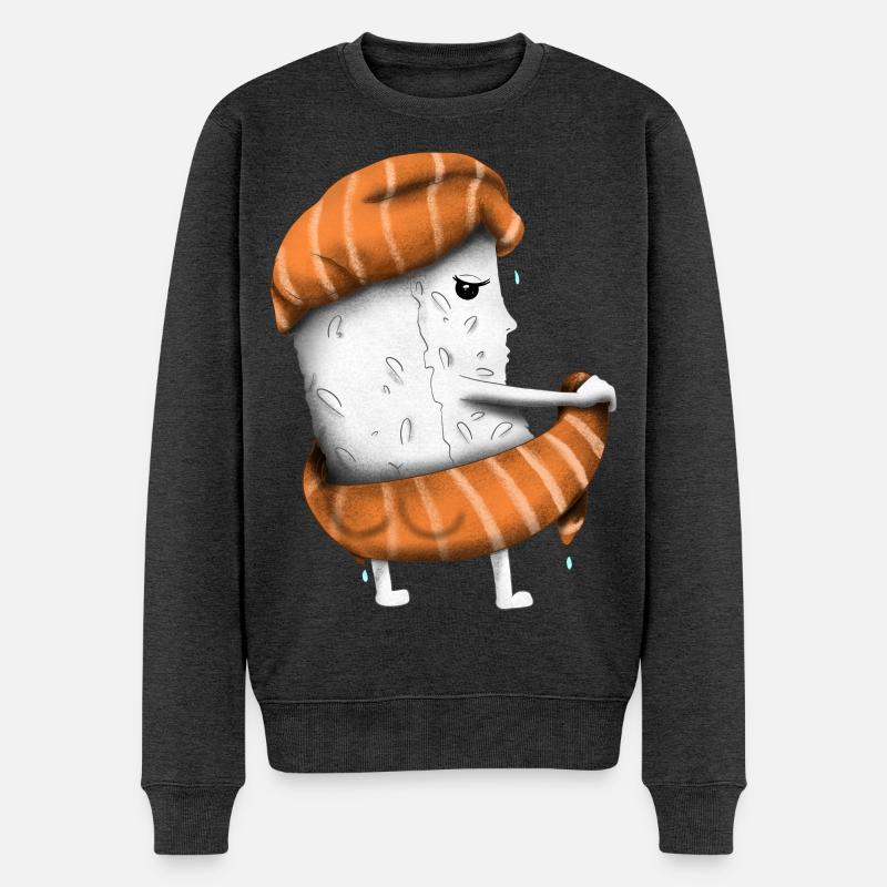 Sushi Handtuch - Männer Premium Bio Pullover - Anthrazit meliert