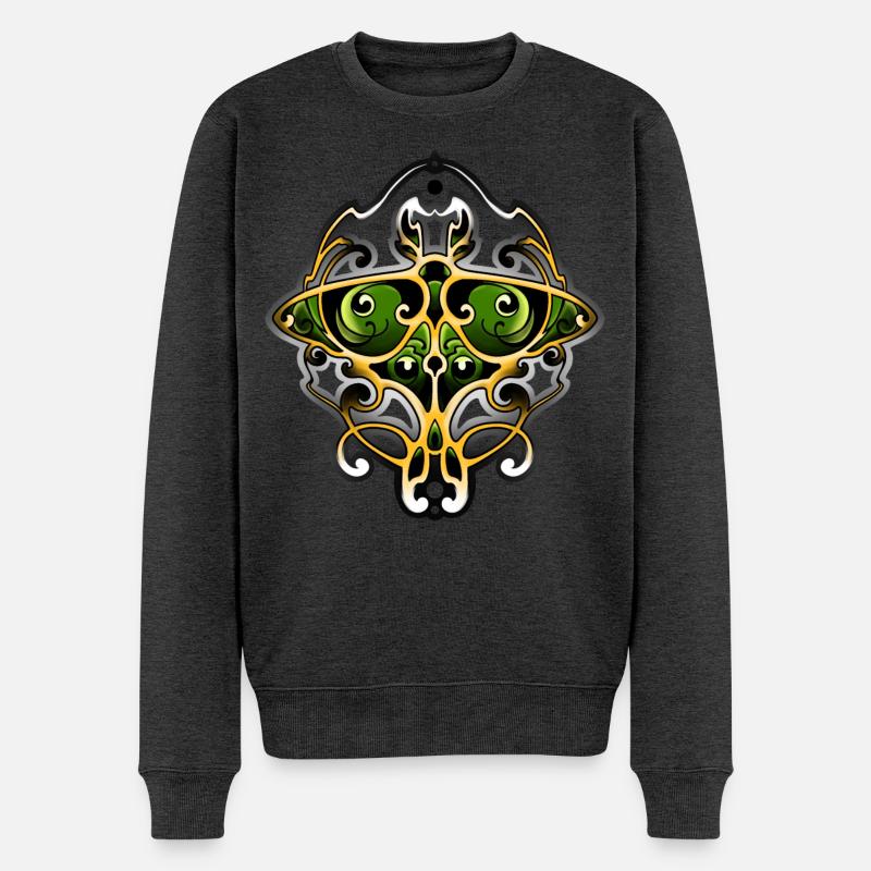 Actias Luna Jugendstil - Männer Premium Bio Pullover - Anthrazit meliert