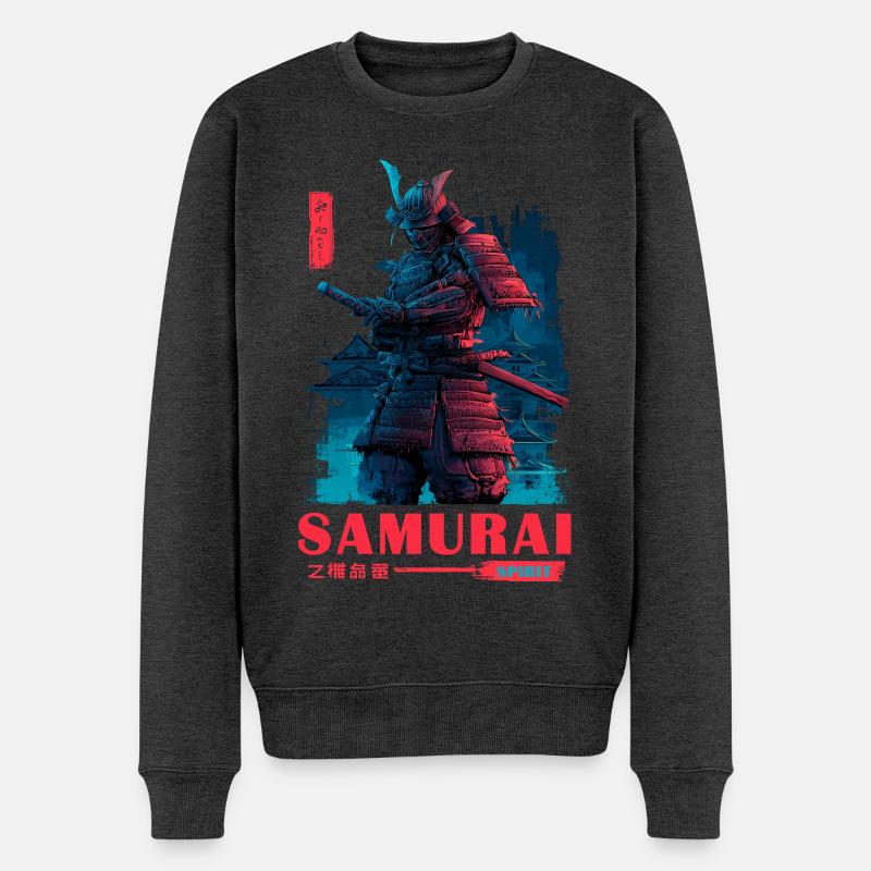 Neon-Samurai Spirit - Pull Premium bio Homme - anthracite chiné