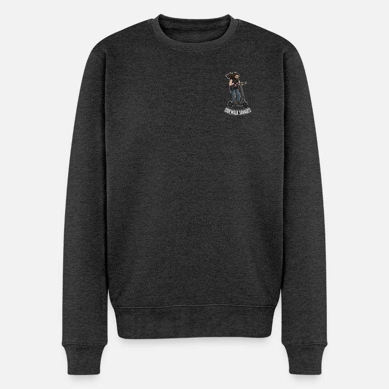 Sidewalk Savages - Männer Premium Bio Pullover - Anthrazit meliert