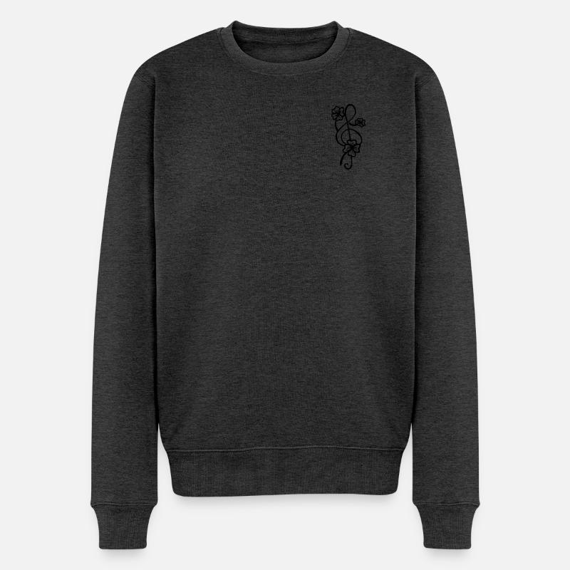 Notenschlüssel Kleeblatt - Männer Premium Bio Pullover - Anthrazit meliert