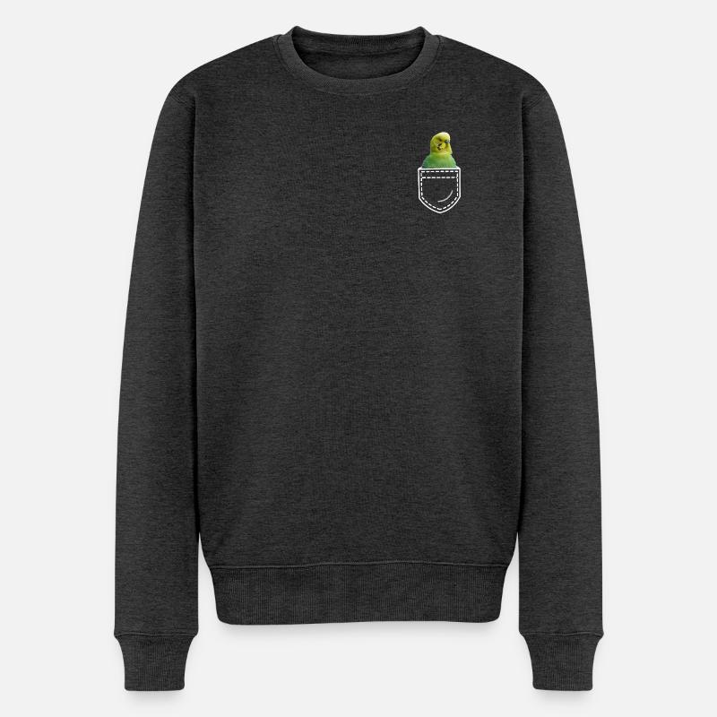 Perruche oiseau - Pull Premium bio Homme - anthracite chiné